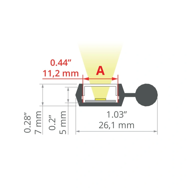 Profil LED POLI anodowany, klosz transparentny ; odcinki: 1m, 2m, 3m wymiar.jpg