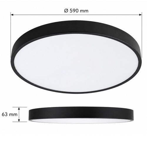 Plafon LED SAMER Black 40W 4000K 3200lm IP20 GXLS367 wymiary