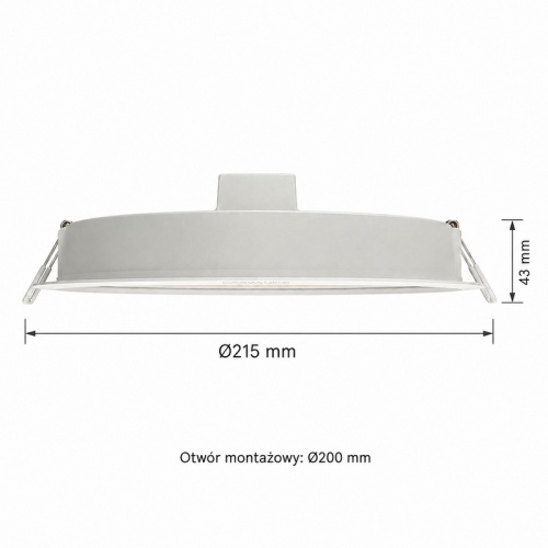 Duże oczko sufitowe LED 30W zintegrowane