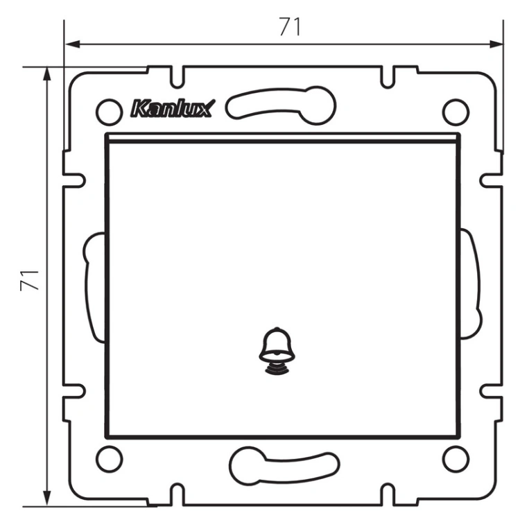 Rysunek wymiarowy łącznika zwiernego dzwonek MOW ION