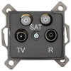 Gniazdo TV-2xSAT końcowe LOGI 02-1590-041 grafitowe MOW ION 25282
