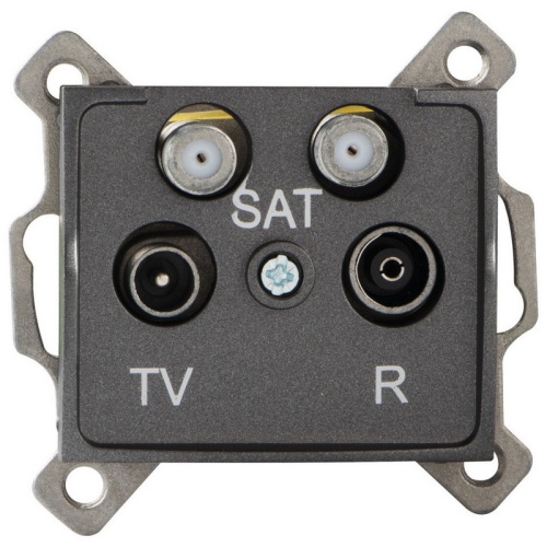 Gniazdo TV-2xSAT końcowe LOGI 02-1590-041 grafitowe MOW ION 25282