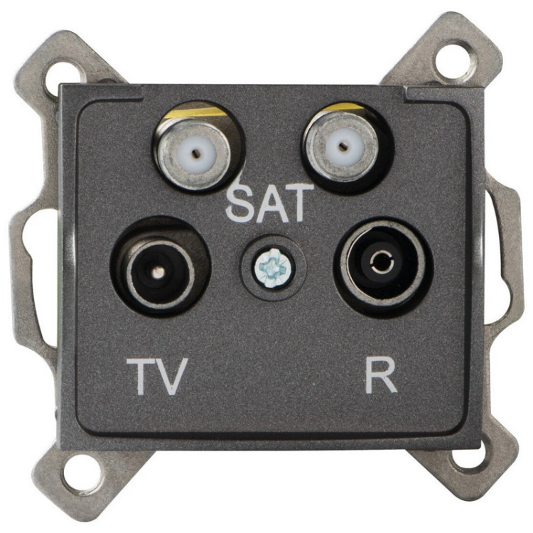 Gniazdo TV-2xSAT końcowe LOGI 02-1590-041 grafitowe MOW ION 25282