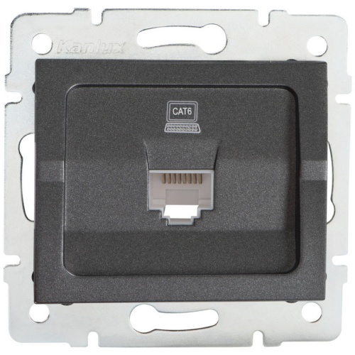 Gniazdo komputerowe (RJ45Cat 6 Jack) LOGI 02-1400-041 grafitowe MOW ION 25285