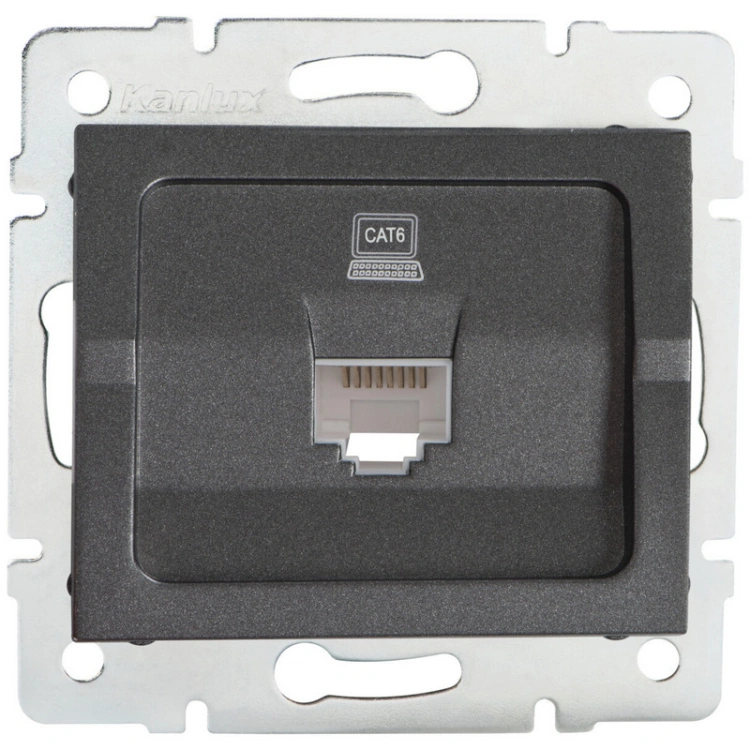 Gniazdo komputerowe (RJ45Cat 6 Jack) LOGI 02-1400-041 grafitowe MOW ION 25285