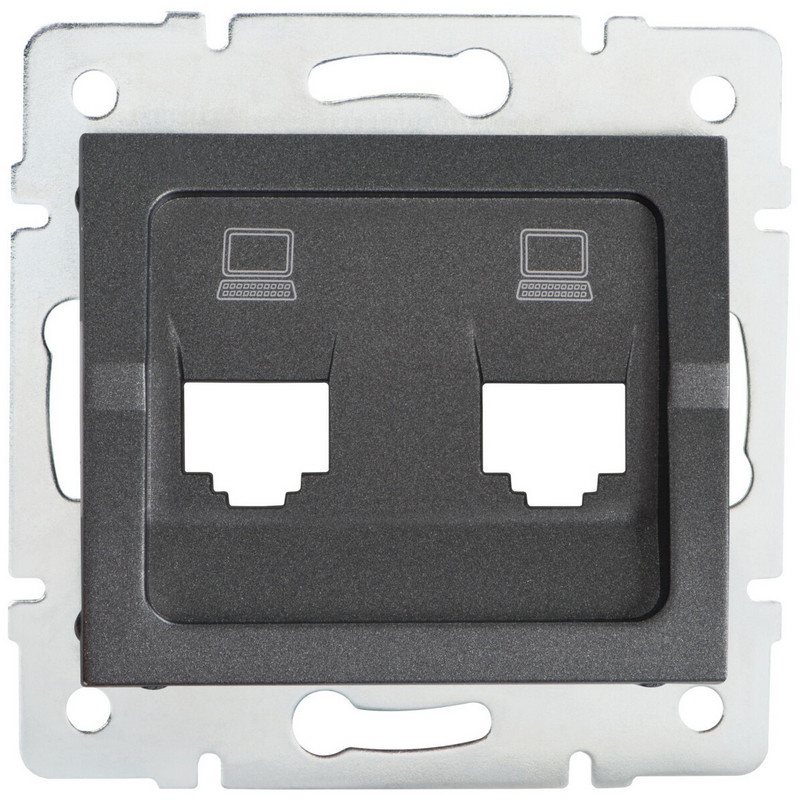 Adapter gniazda RJ45 LOGI 02-1419-041 grafitowe MOW ION 25939