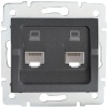 Gniazdo komputerowe podwójne niezależne (2x RJ45Cat 5e Jack) LOGI 02-1410-041 grafitowe MOW ION 25287