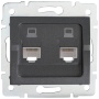 Gniazdo komputerowe podwójne niezależne (2x RJ45Cat 5e Jack) LOGI 02-1410-041 grafitowe MOW ION 25287