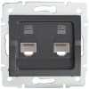 Gniazdo komputerowe podwójne niezależne (2x RJ45Cat 6 Jack) LOGI 02-1420-041 grafitowe MOW ION 25288