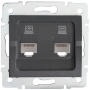 Gniazdo komputerowe podwójne niezależne (2x RJ45Cat 6 Jack) LOGI 02-1420-041 grafitowe MOW ION 25288