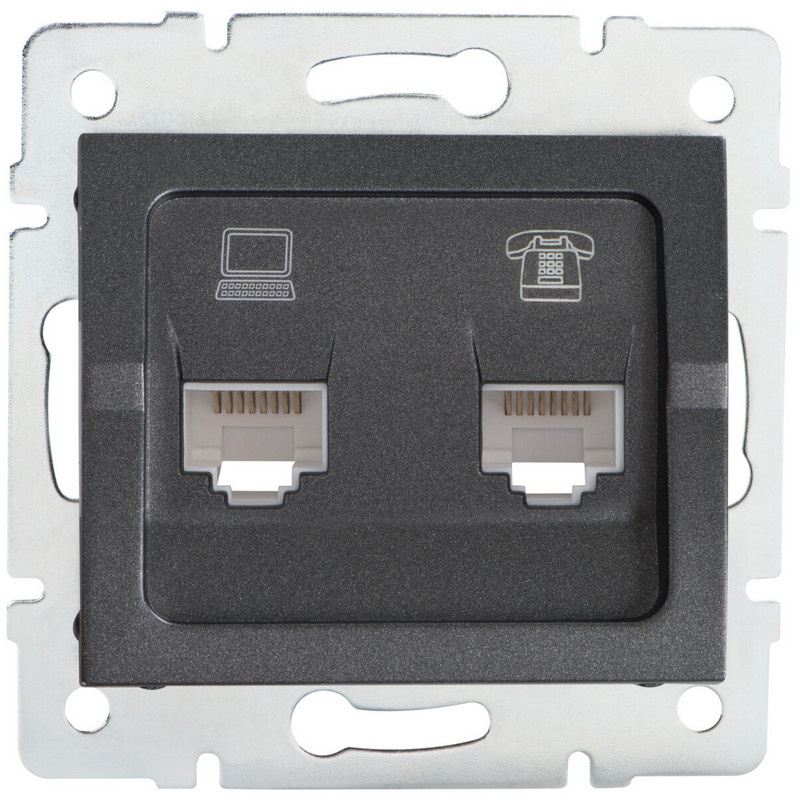 Gniazdo komputerowo-telefoniczne (RJ45 Cat 5e+RJ11) LOGI