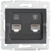 Gniazdo komputerowo-telefoniczne (RJ45 Cat 6+RJ11) LOGI 02-1440-041 grafitowe MOW ION 25290