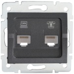 Gniazdo komputerowo-telefoniczne (RJ45 Cat 6+RJ11) LOGI 02-1440-041 grafitowe MOW ION 25290
