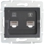 Gniazdo komputerowo-telefoniczne (RJ45 Cat 6+RJ11) LOGI 02-1440-041 grafitowe MOW ION 25290