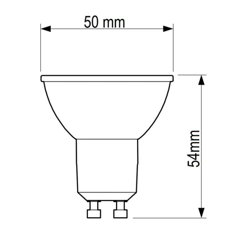 Żarówka LED Philips GU10 Master Led Expert Color 25° 3.9W 2700K 265lm ŚCIEMNIALNA CRI90 - wymiar.jpg