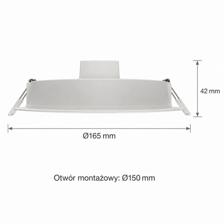 Oprawa wpuszczana LED 165 mm IP44 biała