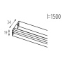 Czarny profil szynowy TEAR 1F 150 cm