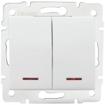 Łącznik zwierny podwójny LED LOGI 02-1023-102 biały MOW ION 25070