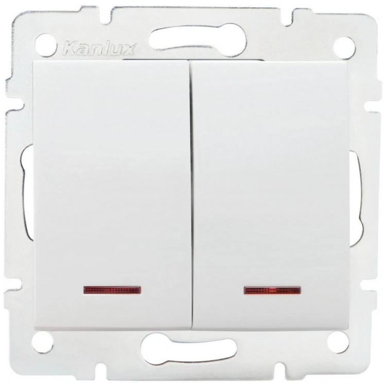 Łącznik zwierny podwójny LED LOGI 02-1023-102 biały MOW ION 25070