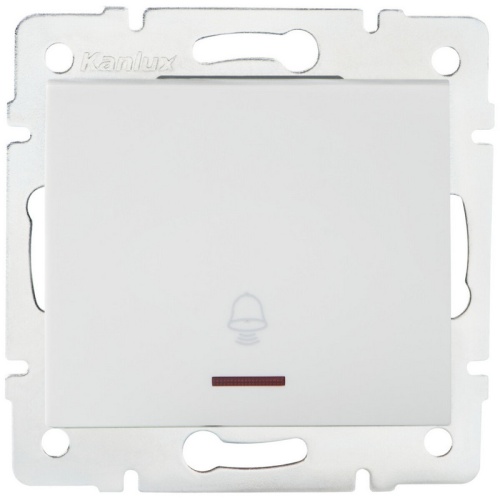 Łącznik zwierny dzwonek z LED LOGI 02-1080-102 biały MOW ION 25075