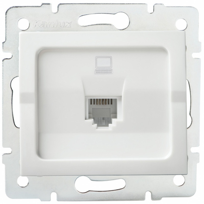Adapter gniazda RJ45 LOGI 02-1399-002 bi biały Kanlux 25926