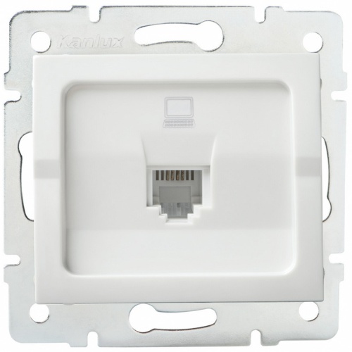 Adapter gniazda RJ45 LOGI 02-1399-002 bi biały Kanlux 25926