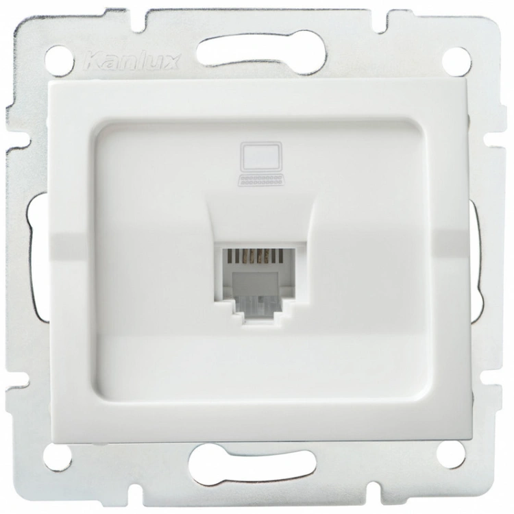 Adapter gniazda RJ45 LOGI 02-1399-002 bi biały Kanlux 25926