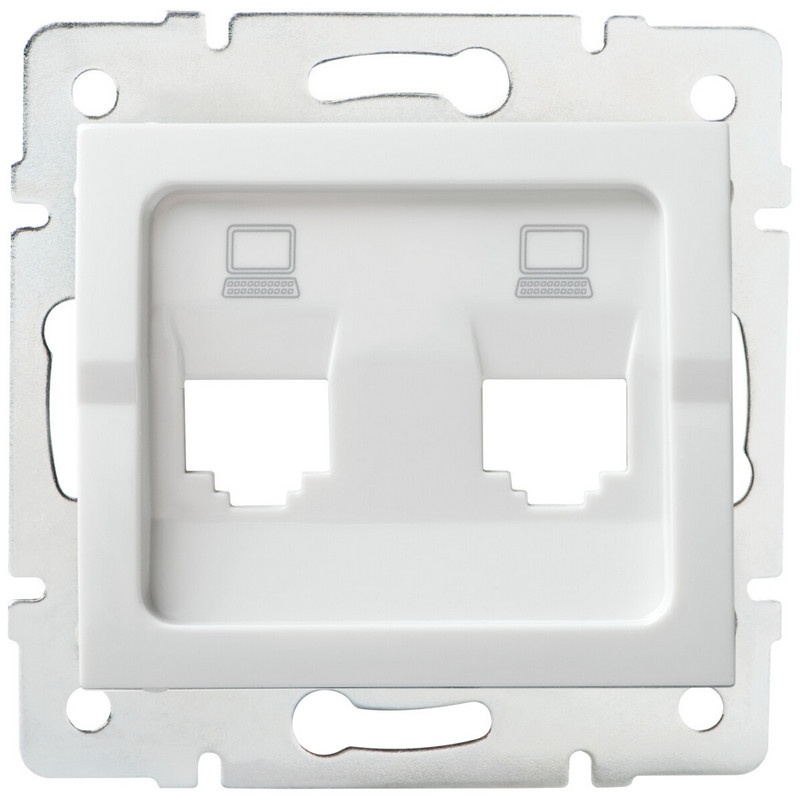 Adapter podwójny gniazda RJ45 LOGI 02-1419-002 bi biały Kanlux 25936
