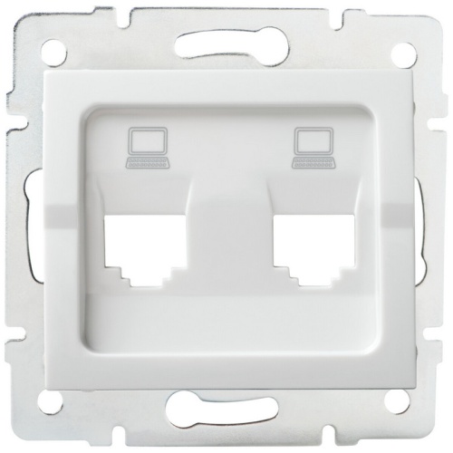 Adapter podwójny gniazda RJ45 LOGI 02-1419-002 bi biały Kanlux 25936