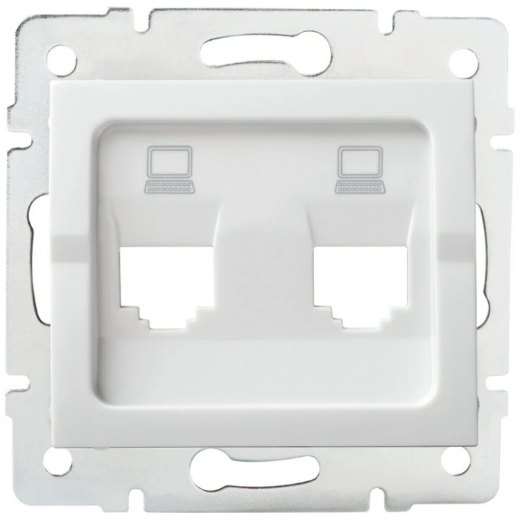 Adapter podwójny gniazda RJ45 LOGI 02-1419-002 bi biały Kanlux 25936
