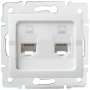 Gniazdo komputerowe podwójne niezależne (2x RJ45Cat 5e Jack) LOGI 02-1410-002 bi białe Kanlux 25110