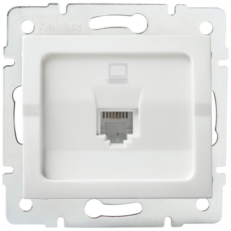 Gniazdo komputerowe pojedyncze (RJ45Cat 5e Jack) LOGI 02-1390-002 bi białe Kanlux 25108