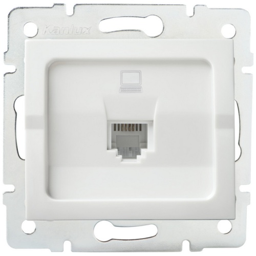Gniazdo komputerowe pojedyncze (RJ45Cat 5e Jack) LOGI 02-1390-002 bi białe Kanlux 25108