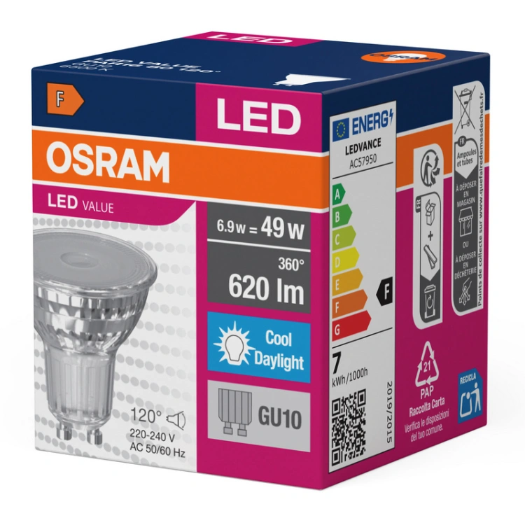 Reflektor LED GU10 światło dzienne 6500K