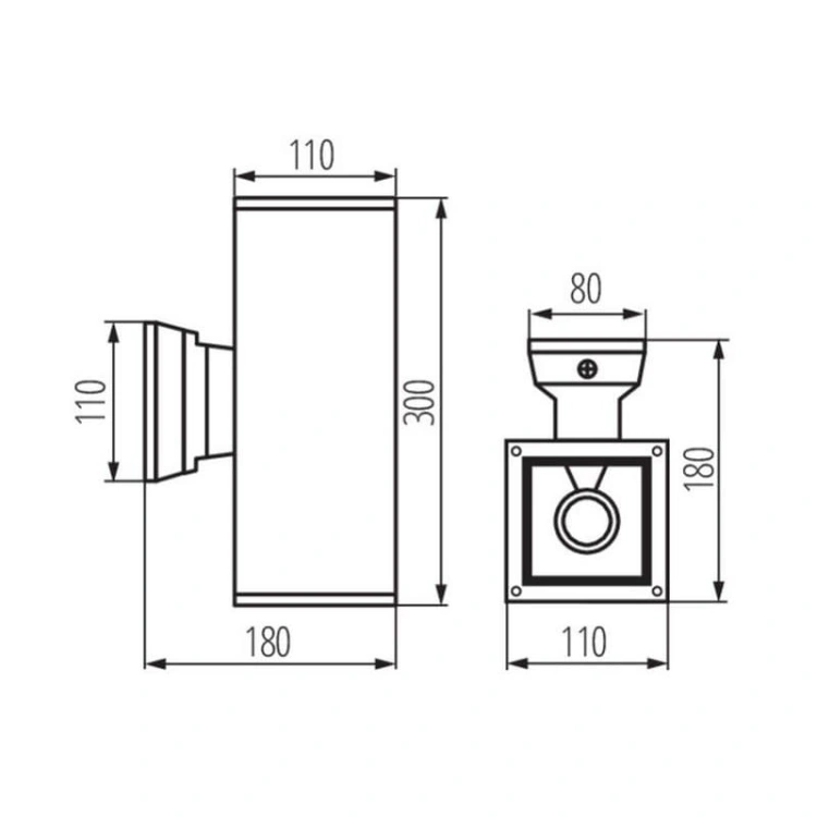 Oprawa elewacyjna LART EL-260-GR antracyt E27 IP54 KANLUX 29833 wymiar.jpg