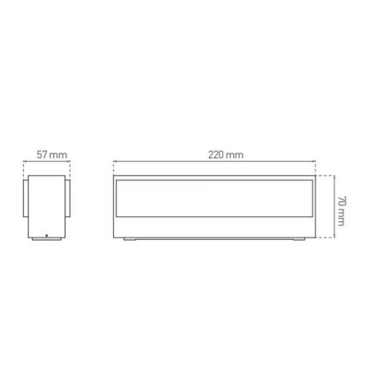 Oprawa elewacyjna LED VILA szara 16W 4000K 800lm IP54 GXPS070 GREENLUX wymiar