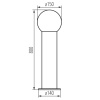 Wymiary oprawy ogrodowej Kanlux STONO 15M 80 GR 800mm