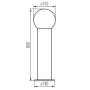 Wymiary oprawy ogrodowej Kanlux STONO 15M 80 GR 800mm