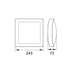 Oprawa elewacyjna plafon VALANT C25-EL1-P-020GR-4K 20W 4000K 1470lm IP65 grafit BEMKO wymiar