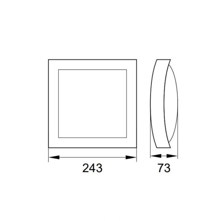Oprawa elewacyjna plafon VALANT C25-EL1-P-020GR-4K 20W 4000K 1470lm IP65 grafit BEMKO wymiar