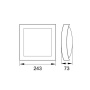 Oprawa elewacyjna plafon VALANT C25-EL1-P-020GR-4K 20W 4000K 1470lm IP65 grafit BEMKO wymiar