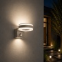 HOWLIT LED 20W oprawa ogrodowa z czujnikiem ruchu 1800lm IP65 4000K szara aranżacja.jpg