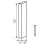 Wymiary akcesorium Kanlux REKA BOLL 50 SPIKE GR 500mm