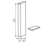 Wymiary akcesorium Kanlux REKA BOLL 50 BASE GR 500mm