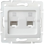 Gniazdo komputerowe podwójne niezależne (2x RJ45Cat 6 Jack) LOGI 02-1420-002 bi białe Kanlux 25111