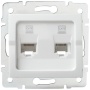 Gniazdo komputerowe podwójne niezależne (2x RJ45Cat 6 Jack) LOGI 02-1420-002 bi białe Kanlux 25111