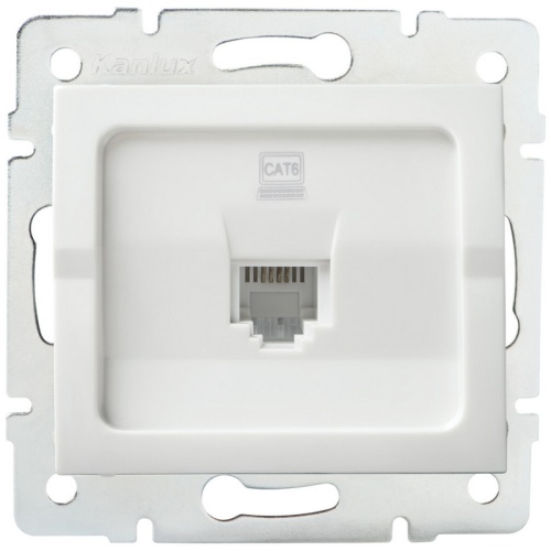 Gniazdo komputerowe pojedyncze (RJ45Cat 6 Jack) LOGI 02-1400-002 bi białe Kanlux 25109