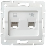 Gniazdo komputerowo-telefoniczne (RJ45 Cat 5e+RJ11) LOGI 02-1430-002 bi białe Kanlux 25112
