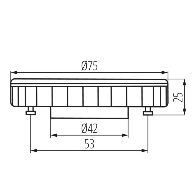 Wymiary źródła LED Kanlux ESG LED 9W GX53 6000K