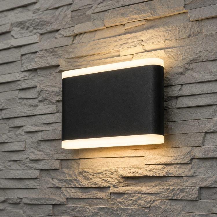 Oprawa ścienna dwukierunkowa LED VALLA czarna 12W 960lm 4000K IP54 aranżacja.jpg